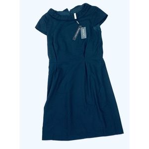 NWT Yargici Wool Blend Navy Sheath Dress